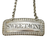 George III Sterling Silver 'Sweet Wine' Decanter Label Antique c1820s London