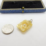 Sterling Silver Windmill on Mother of Pearl Backing Charm Pendant Vintage c1970