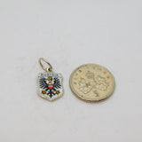 Sterling Silver 'Austria' Enamel Shield Travel Souvenir Charm Vintage c1970s