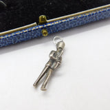 Sterling Silver Marching Band Soldier with Saxophone Charm Pendant Vintage c1970