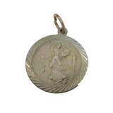 Sterling Silver St Christopher Travel Charm Pendant Vintage c1970s