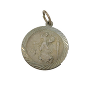 Sterling Silver St Christopher Travel Charm Pendant Vintage c1970s