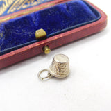 Sterling Silver Sewing Thimble Charm Pendant Vintage c1970