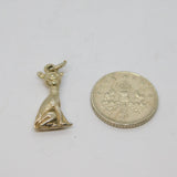 Sterling Silver Siamese Cat Charm Pendant Vintage c1970