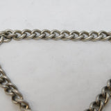 Sterling Silver Curb Link Charm Bracelet Heart Lock Clasp Vintage c1970