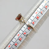 Sterling Silver Garnet & White Sapphire Dress Ring Vintage c1970 Size N 1/2