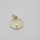 Sterling Silver Octagonal St Christopher Travel Charm Pendant Vintage c1970s