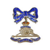 Sterling Silver Blue Enamel Royal Artillery Sweetheart Brooch Antique c1940