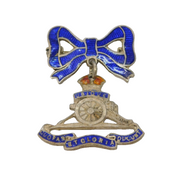 Sterling Silver Blue Enamel Royal Artillery Sweetheart Brooch Antique c1940