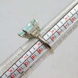 Sterling Silver Blue Topaz & Spinel Art Deco Dress Ring Antique c1930 Size L