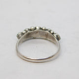 19th Century Sterling Silver, Turquoise & Seed Pearl Dress Ring Antique c1890s