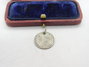 Sterling Silver Threepence Coin Charm Pendant Antique 1936 King George V