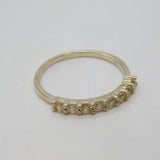 Sterling Silver 8 Spinel Set Half Eternity Band Ring Vintage c1970 Size V