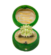 Sterling Silver Multi-Stone Peridot Cluster Dress Ring Vintage c1970 Size O 1/2
