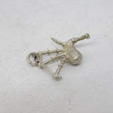 Sterling Silver Bagpipes Charm Pendant Vintage c1970