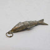 20th Century Sterling Silver Articulated Fish Charm Pendant Antique c1930s