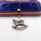 Sterling Silver Rocking Horse Charm Pendant Vintage c1970