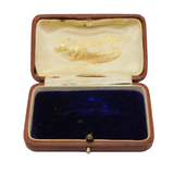 Edwardian Tooled Leather Jewellery Brooch Box 'Leighton & Sons, Lancaster'