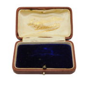 Edwardian Tooled Leather Jewellery Brooch Box 'Leighton & Sons, Lancaster'