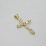 Sterling Silver 5 Marquise CZ Set Cross Pendant Vintage c1990