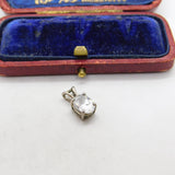 Sterling Silver Diamond Paste Drop Charm Pendant Vintage c1970