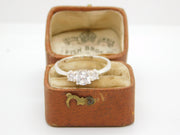 Sterling Silver Engagement Ring With Cubic Zirconia Vintage c1970 Size O