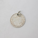 Sterling Silver Queen Victoria Threepence Coin Charm Pendant Antique 1886