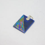 Sterling Silver Two-Tone Metallic Resin Rectangle Studio Pendant Modern c1990s