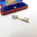 Sterling Silver 21st Birthday Key Charm Pendant Vintage Nuvo c1970