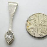 Sterling Silver and Quartz Drop Charm Pendant Vintage c1970