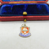 Sterling Silver and Coloured Enamel Travel Shield Charm 'Minehead' Vintage c1970