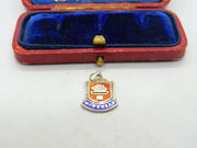 Sterling Silver and Coloured Enamel Travel Shield Charm 'Minehead' Vintage c1970
