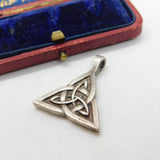Sterling Silver Celtic Triskelion Drop Pendant Modern 2021 Birmingham Hallmarks