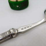 Edwardian Silver, Mother of Pearl & Plated Sugar Caster Spoon Antique 1902