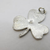 Irish Sterling Silver Lucky Shamrock Charm Pendant Vintage 1977 Dublin