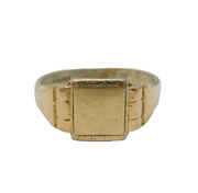 Art Deco 9ct Gold on Sterling Silver Gents Signet Ring Antique c1930s