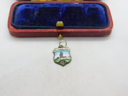 Sterling Silver & Enamel Plymouth Charm Pendant Vintage c1970
