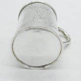 Victorian Sterling Silver Floral Pattern Christening Mug Antique 1869 London