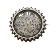 Victorian Sterling Silver Floral Pattern 'Lily' Brooch Antique c1880s