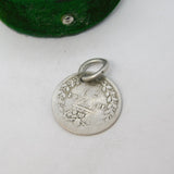 Queen Victoria Sterling Silver 1861 Threepence Coin Charm Pendant Antique