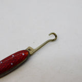 Edwardian Sterling Silver Red Enamel Miniature Button Hook Charm Antique
