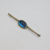 Sterling Silver Art Deco Morpho Butterfly Wing Oval Bar Brooch Antique c1920's