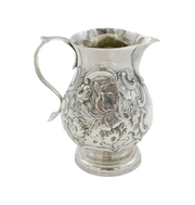 George II Sterling Silver Floral Sparrow Beak Cream Jug Antique 1743 London