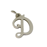 Sterling Silver Letter Initial D Charm Pendant Vintage c1970