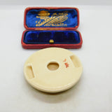 Signed Japanese Satsuma Pottery Buckle Vintage c1930 Art Deco