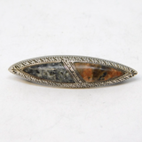 Sterling Silver Montrose Agate & Granite Brooch Antique 1915 Birmingham