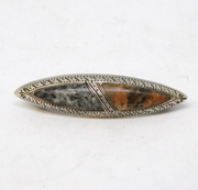 Sterling Silver Montrose Agate & Granite Brooch Antique 1915 Birmingham