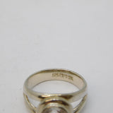 Sterling Silver Faceted Spinel Set Dress Ring Vintage c1970 Size S 1/2 UK