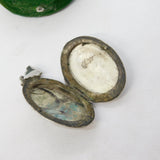 Sterling Silver Floral Pattern Locket Pendant Vintage c1970