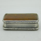 William IV Sterling Silver & Red Agate Snuff Box Antique 1836 Birmingham
